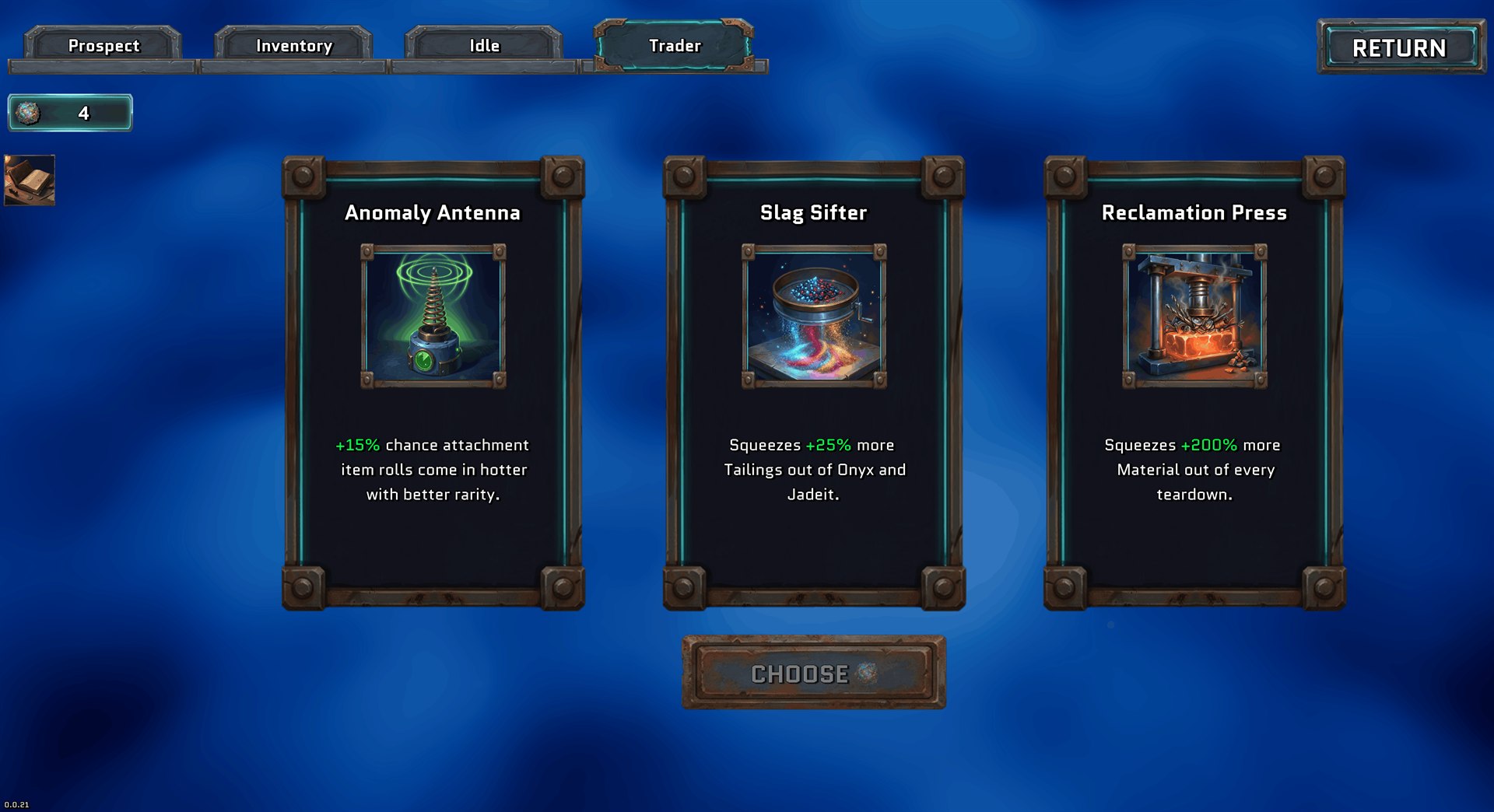 Shard Cycle merchant screen